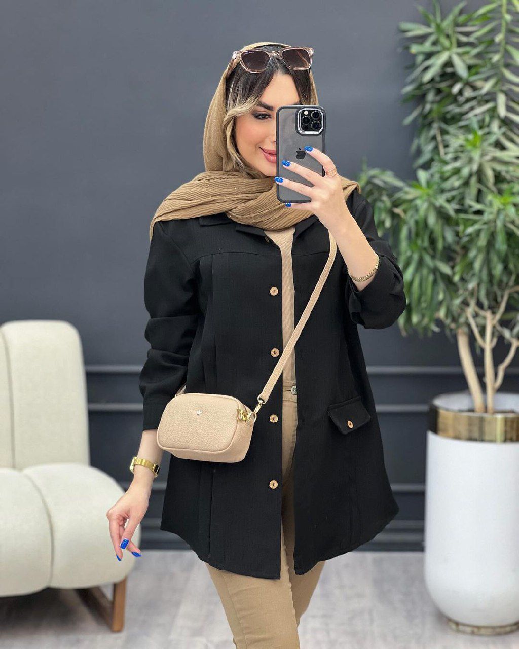 مانتو طرح جیب خنک و قواره دار
